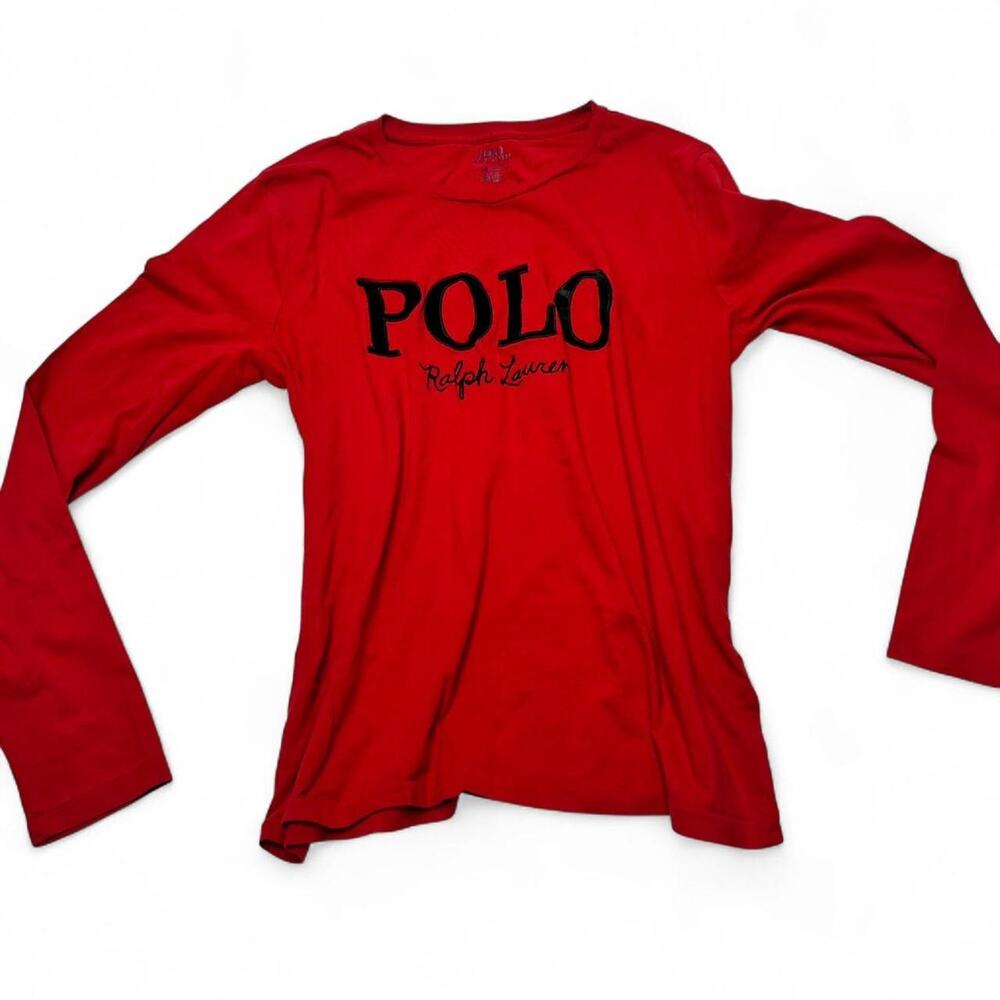Red Ralph Lauren Polo Embroidered Lightweight Long sleeve Cotton Size Large - Picture 3 of 5